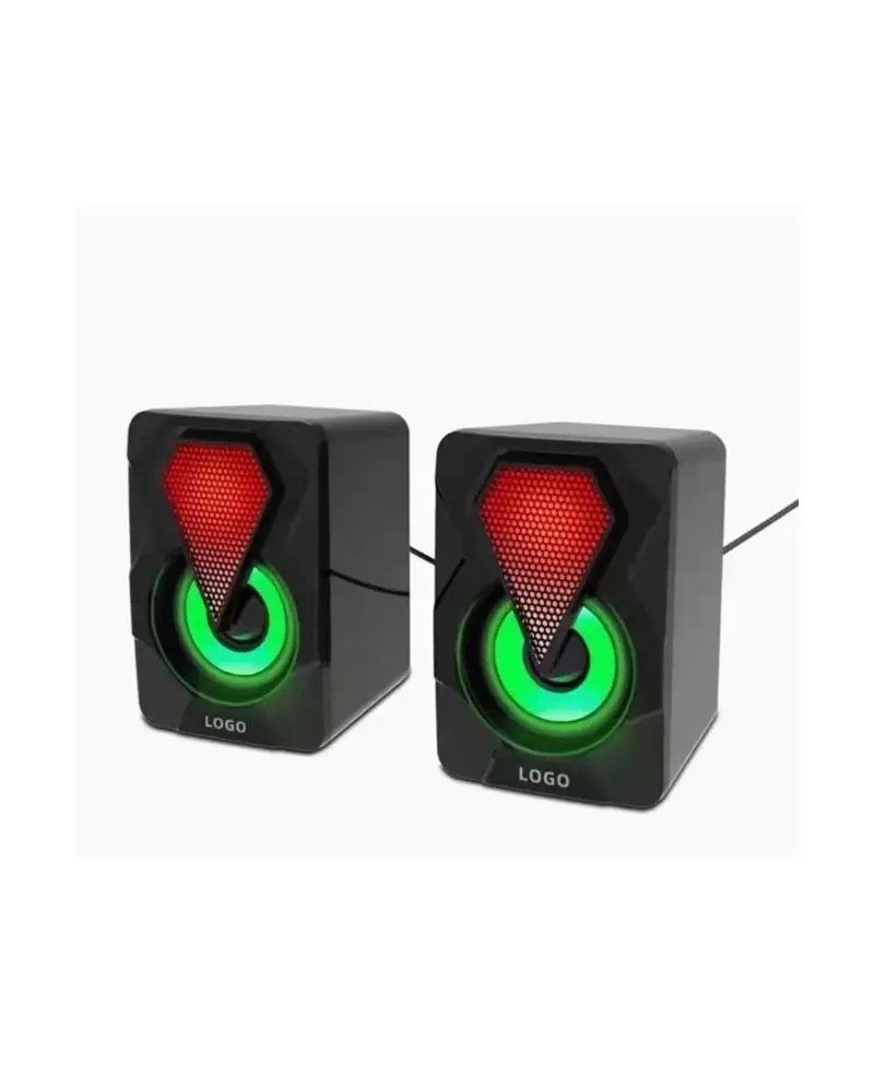 Zineets Bilgisayar Hoparlörü Rgb Led Işıklı Gaming Oyuncu Hoparlörü 3.5mm Jack Usb Speaker 1+1 Ses Sistemi